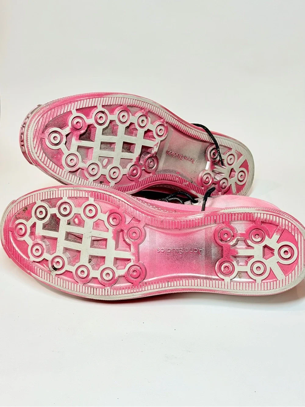 Acne Pink Gradient High-Top Canvas Sneakers